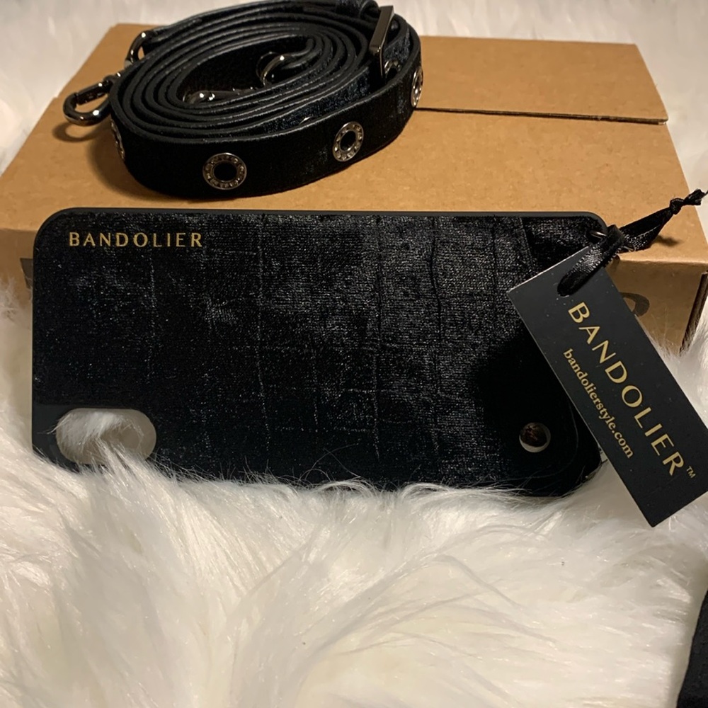 BANDOLIER BLACK VELVET IPHONE X/Xs Case, Black Velvet Strap and Dust Bag